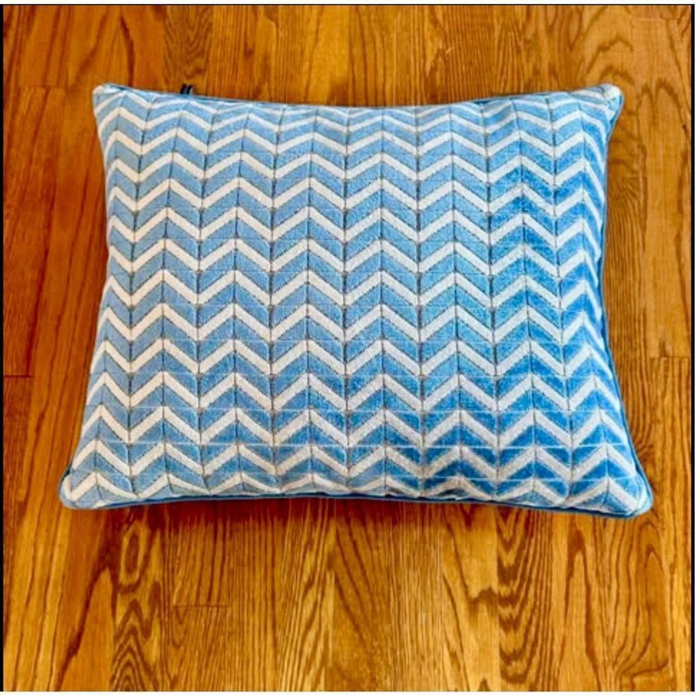 Rodeo Home Chevron Rectangular Pillow with feather insert.